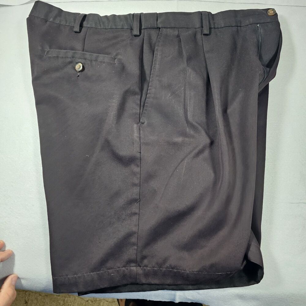Haggar Men's Classic Pleated Stretch Black Dress Shorts 36 Waist 8" Inseam
